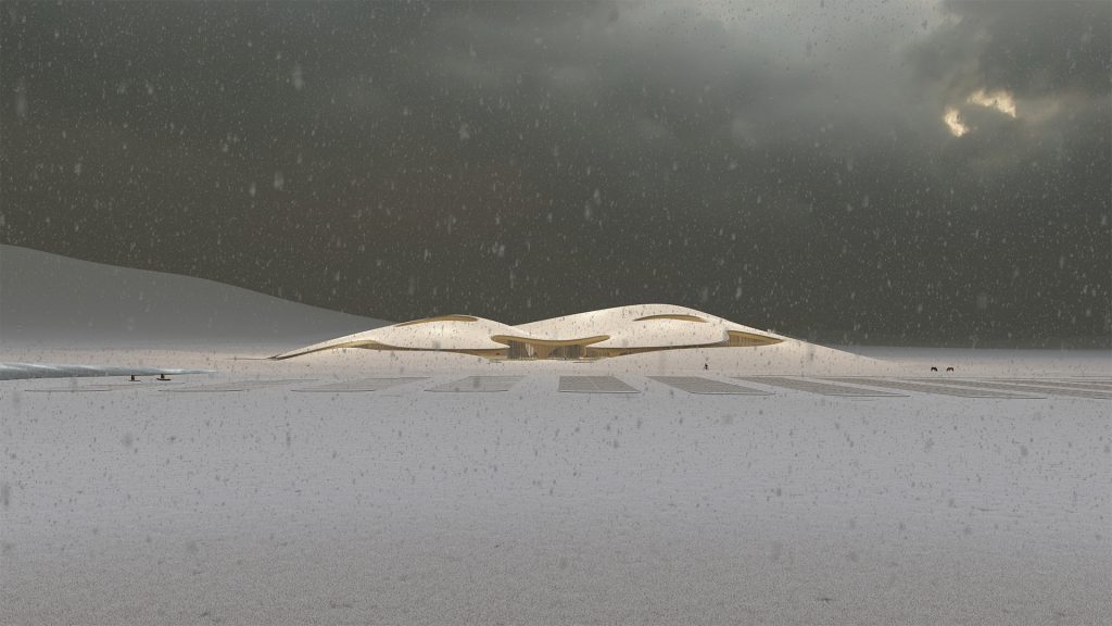 白银库伦草原火山国家地质公园游客中心 (1)